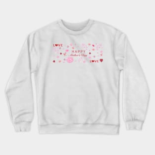 Hand drawn abstract roses, hearts, love, lips, kiss collage banner Crewneck Sweatshirt